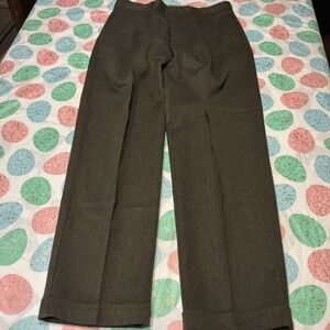 Gap Wool Pleated Dress Pants 34x32 Green Made in USA Vintage Cuffed Hem